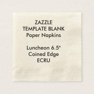 Custom Printed ECRU Coined Luncheon Paper Napkins