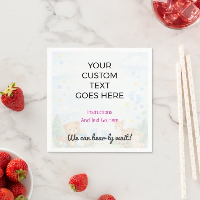 Custom Printed Napkins Personalised Party (Insitu)