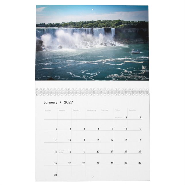 Custom Printed Niagara Falls Calendar (Jan 2027)