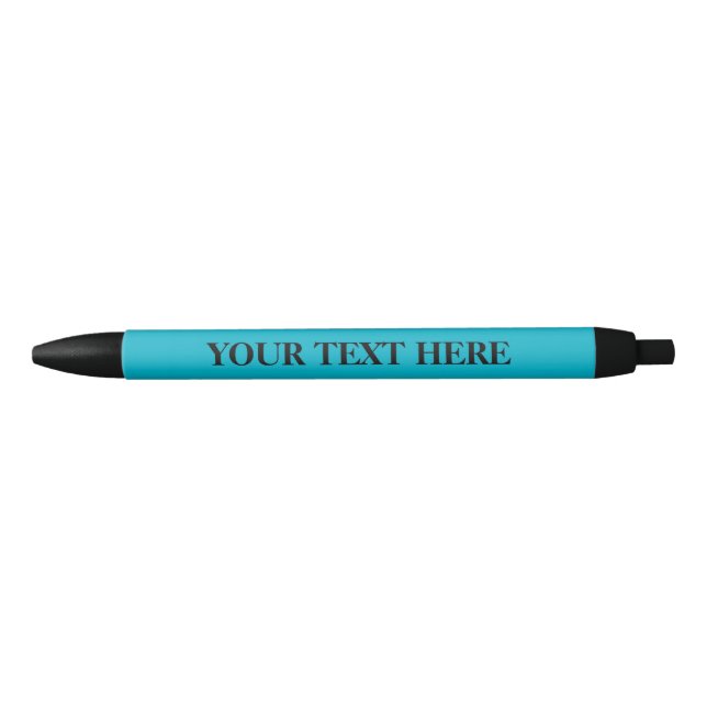 Custom printed promotional pens | turquoise blue (Front)