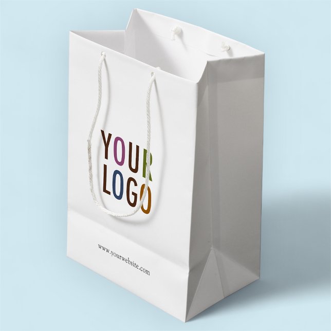Custom Printed Shopping Bag with Your Company Logo (MISOOK White Gift Bag with Logo)