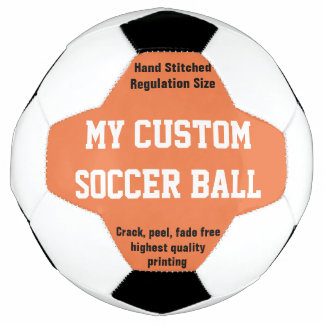 Custom Printed Soccer Ball Football Futbol ORANGE