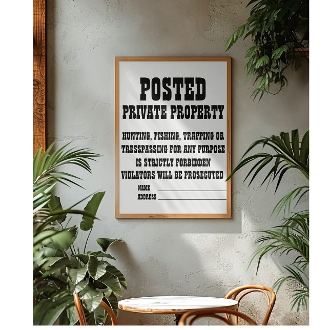Custom Private Property Typography Art Poster (Creator Uploaded)