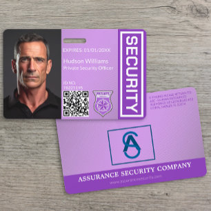 Custom Private Security Guard ID Photo ID Badge