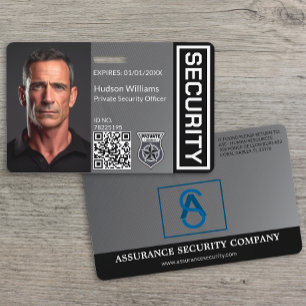 Custom Private Security Guard ID Photo ID Badge