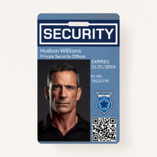 Custom Private Security Guard ID Photo - Vertical ID Badge