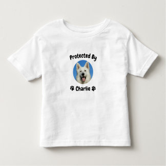 Custom Proctected by Dog, Personalized Dog Name Toddler T-Shirt