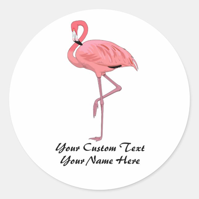 Custom Product Label Business Promo Pink Flamingo (Front)