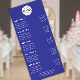 Custom Product/Services Simple Blue Rack Card