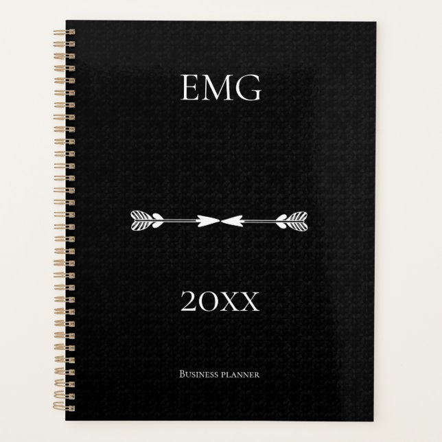 Custom Professional black white business Planner (Front)