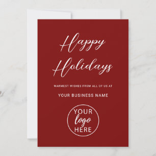Custom Professional Business Logo Christmas  Holiday Card