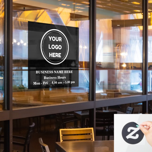 Custom Professional Business Logo Opening Hours (Restaurant Window)
