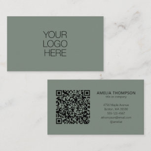 Custom Professional Business Logo Sage QR Code Card
