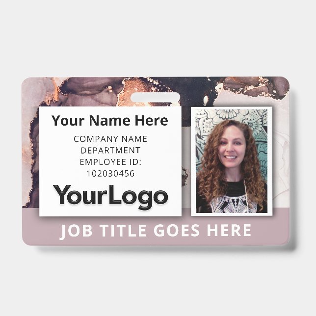 Custom Professional Corporate Employee Photo Name  ID Badge (Front)