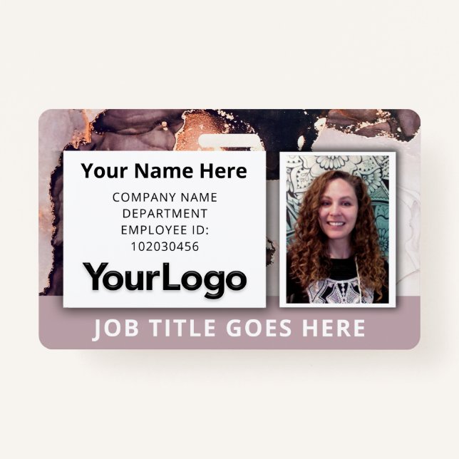 Custom Professional Corporate Employee Photo Name  ID Badge (Front)