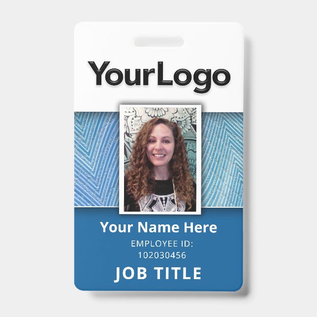 Custom Professional Corporate Employee Photo Name  ID Badge (Front)