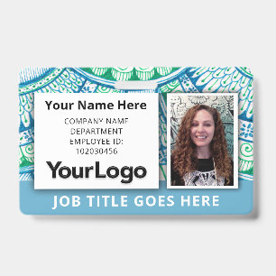 Custom Professional Corporate Employee Photo Name  ID Badge