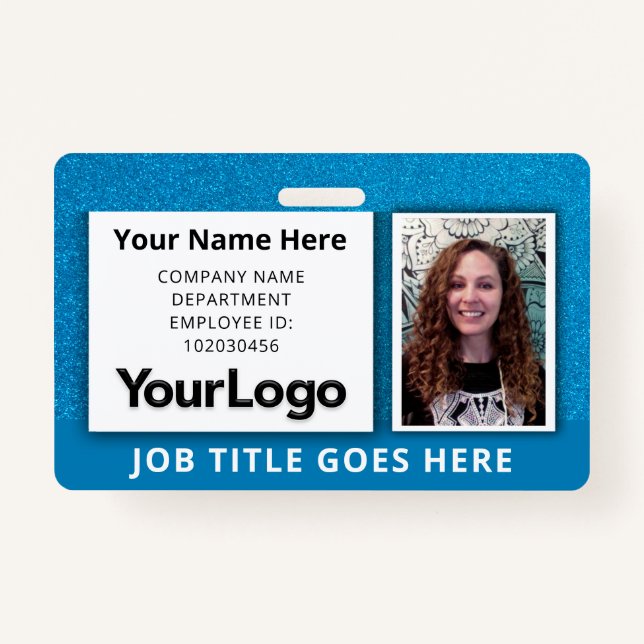 Custom Professional Corporate Employee Photo Name  ID Badge (Front)