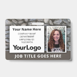 Custom Professional Corporate Employee Photo Name ID Badge