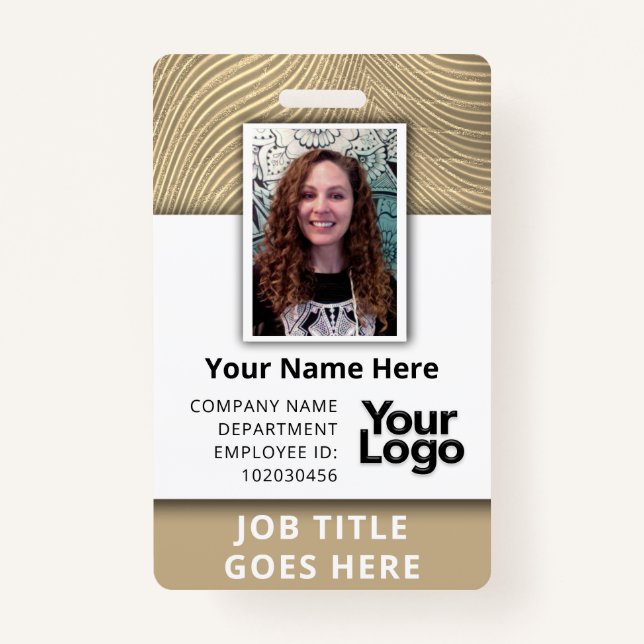 Custom Professional Corporate Employee Photo Name  ID Badge (Front)