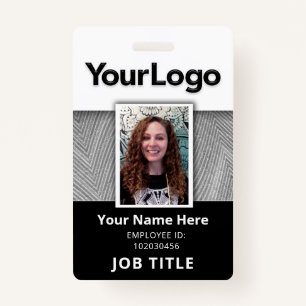 Custom Professional Corporate Employee Photo Name  ID Badge