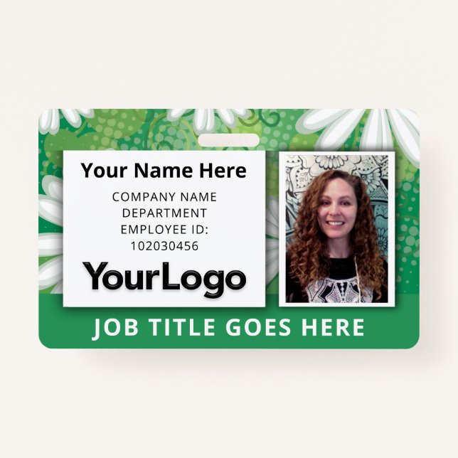 Custom Professional Corporate Employee Photo Name  ID Badge (Front)