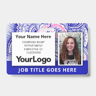 Custom Professional Corporate Employee Photo Name ID Badge