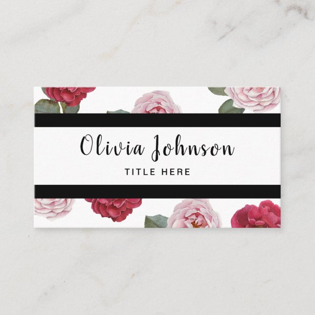 Custom Professional Elegant Floral Business Card (Front)