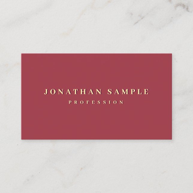 Custom Professional Elegant Gold Colour Text Luxur Business Card (Front)