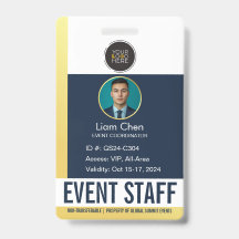 Custom Professional Event Staff ID Badge