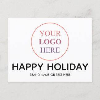 Custom Professional Logo – No Minimum Order Happy Holiday Postcard