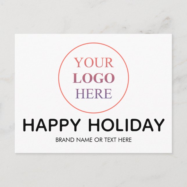 Custom Professional Logo – No Minimum Order Happy Holiday Postcard (Front)