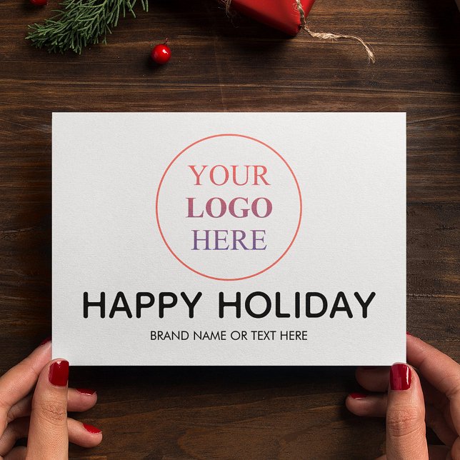 Custom Professional Logo – No Minimum Order Happy Holiday Postcard (Creator Uploaded)