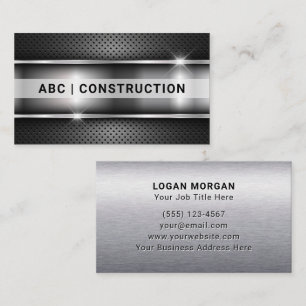 Custom Professional Metallic Construction Business Card
