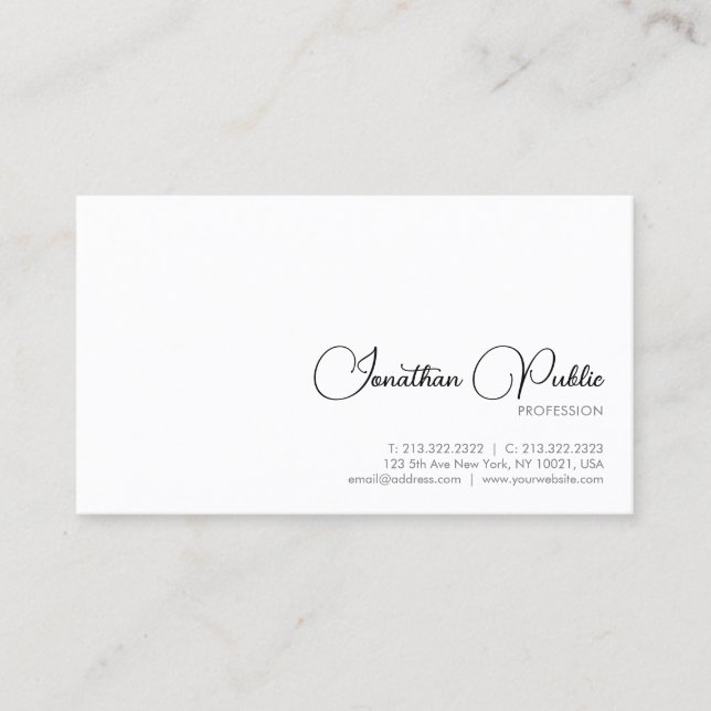 Custom Professional Modern Elegant Simple Business Card (Front)