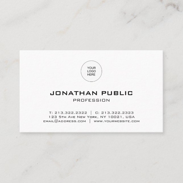 Custom Professional Modern Elegant Template Business Card (Front)