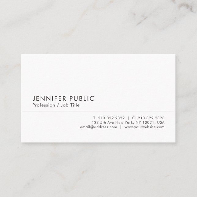 Custom Professional Modern Simple Template Business Card (Front)
