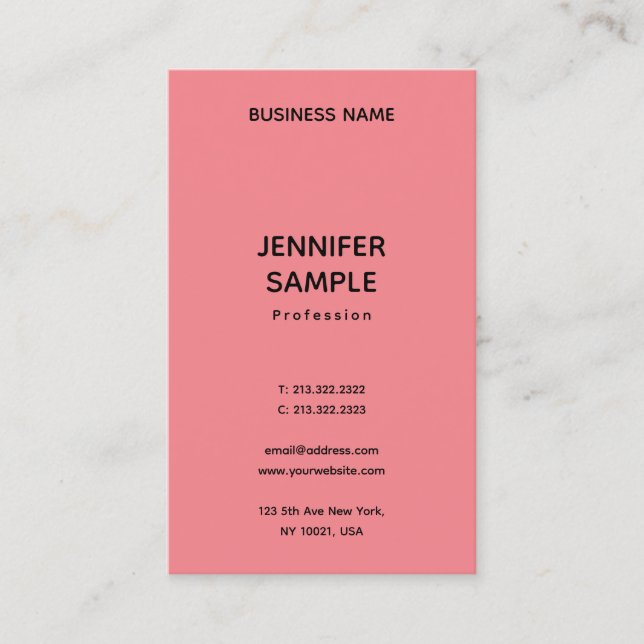 Custom Professional Modern Vertical Template Top Business Card (Front)