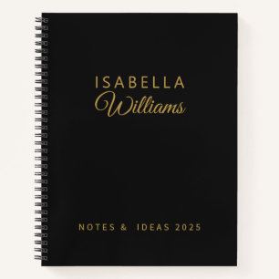 Custom Professional Notebook Modern Black Gold