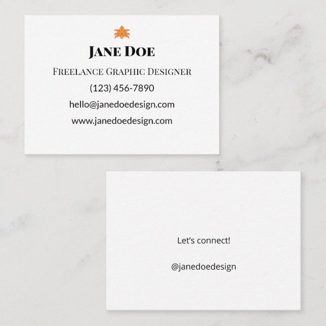 Custom Professional or Personal Contact Cards (Front/Back)