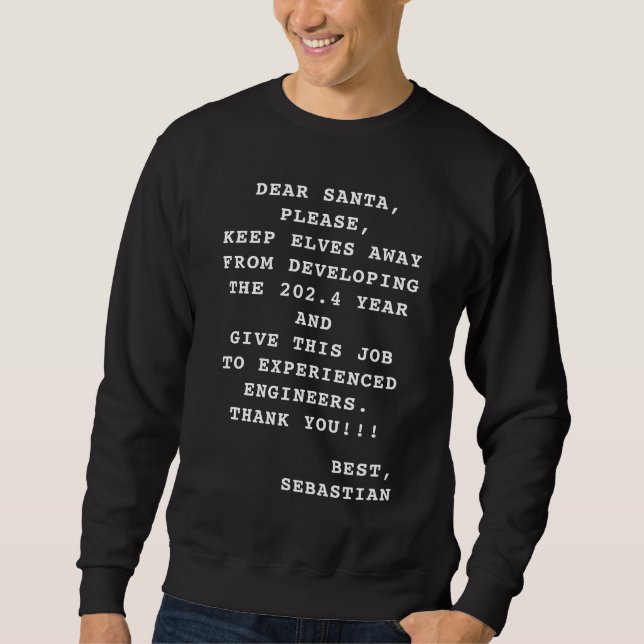 Custom Programmer Name Funny Christmas Sweatshirt (Front)