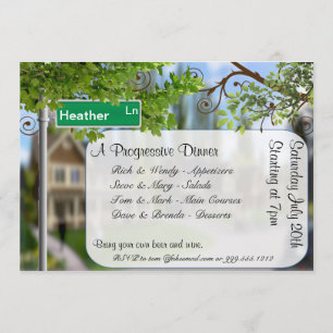 Custom Progressive Dinner Party Invitations