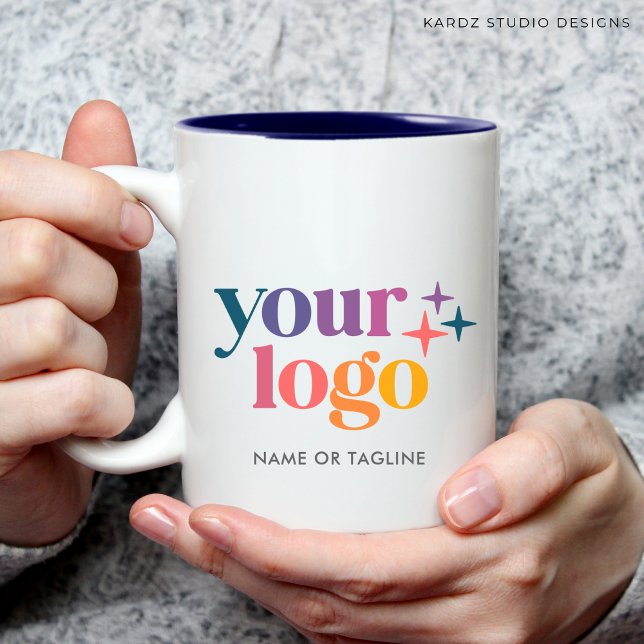 Custom Promo Business Logo Mug (Mug shown in 15 oz choose your size and color before check out.)
