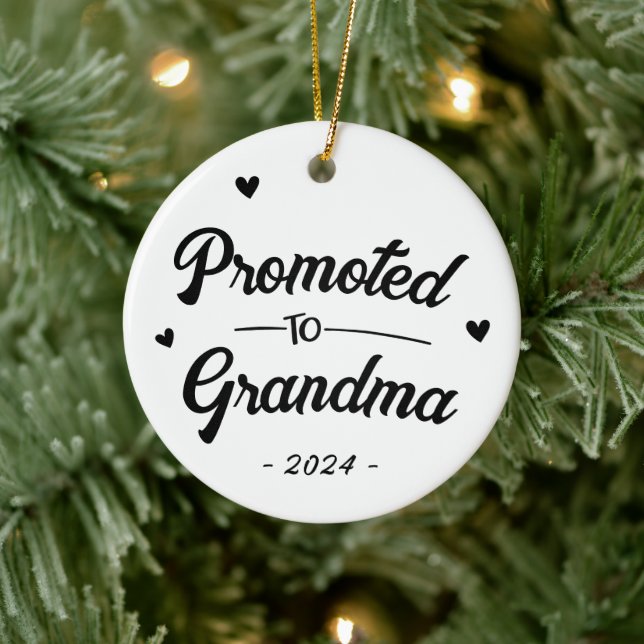 Custom Promoted to Grandma Ceramic Ornament (Tree)