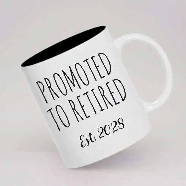 Custom Promoted to Retired Mug Gift for Coworkers (Modern Retirement Mug Promoted to Retired Gift for Her, Promoted to Retired Mug Gift for Coworker)
