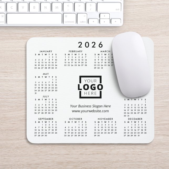 Custom Promotional Business Logo 2026 Calendar Mouse Pad (Creator Uploaded)