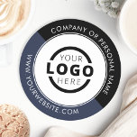 Custom Promotional Business Logo Branded Blue Round Paper Coaster<br><div class="desc">Create your own personalised coaster with your own company logo or custom image. Customised promotional coasters with your business logo are great for corporate dinner events, or any event where branded coasters would be ideal. If you have a restaurant, bar, catering company, or other food and beverage service business, this...</div>