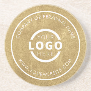 Custom Promotional Business Logo Branded Gold Coaster