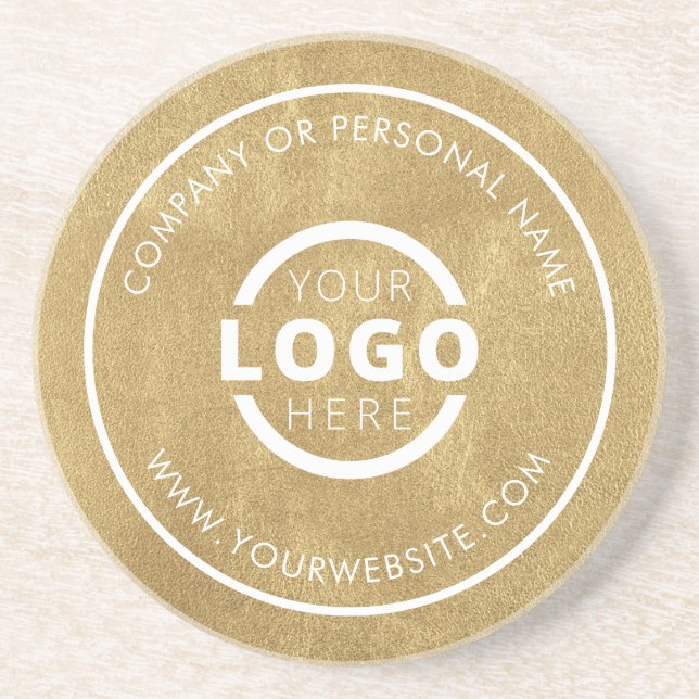 Custom Promotional Business Logo Branded Gold Coaster (Front)