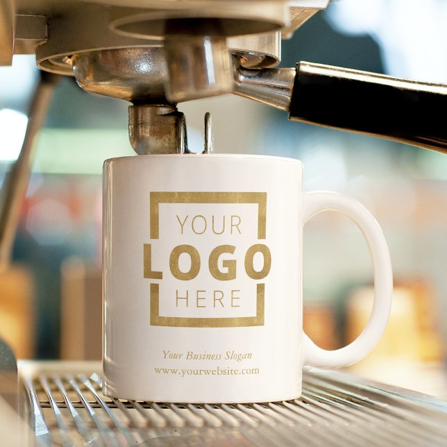 Custom Promotional Business Logo Branded Gold Coffee Mug (Creator Uploaded)